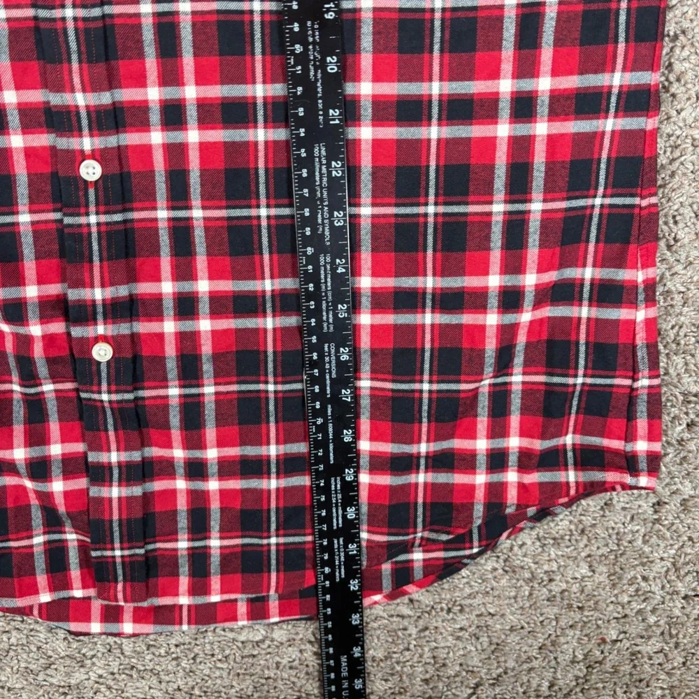 Polo Ralph Lauren Mens XL Slim Fit Performance Flannel Shirt Red Black Plaid NEW